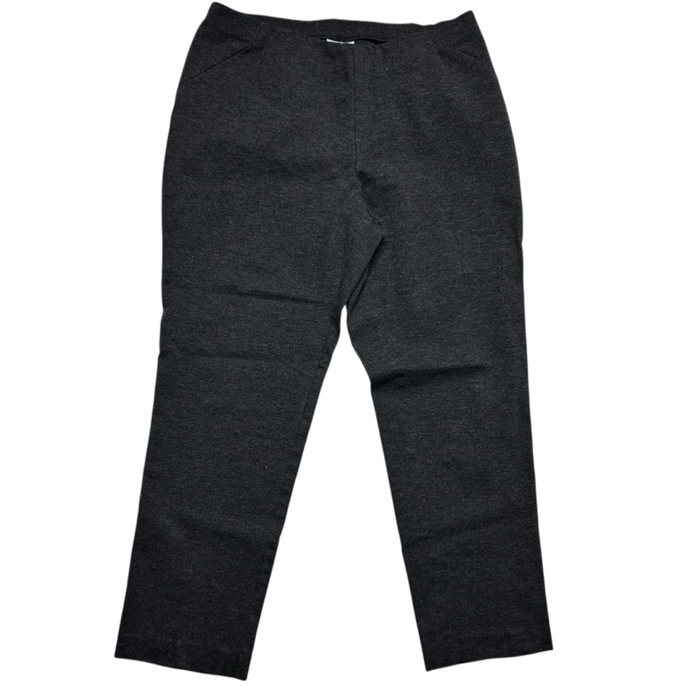 J. Jill Ponte Slim Leg Pants Women’s Medium Petite Charcoal Gray Stretch Pull On